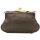 EmilioL - Porte Monnaie - Femme - Fermoir clic clac - 2 Compartiments - Poche zippée - en Cuir d'agneau - 17 x10 x 3,5 cm
